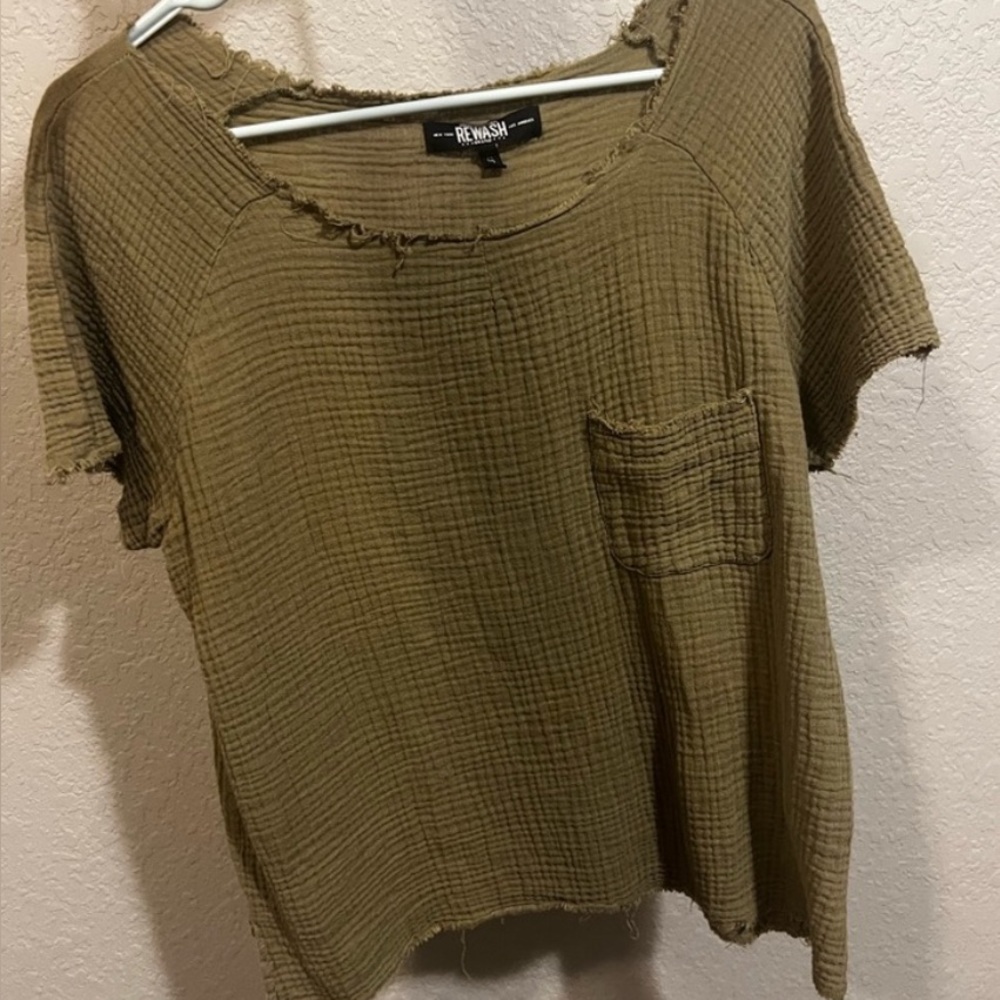 Rewash cotton shirt distressed
